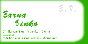 barna vinko business card